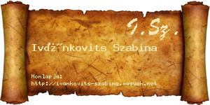 Ivánkovits Szabina névjegykártya