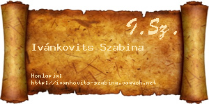Ivánkovits Szabina névjegykártya